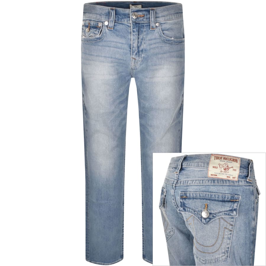 True Religion Ricky Flap Jeans Mid Wash Blue | Mainline Menswear us